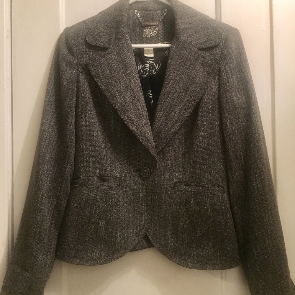 Black and White Blazer Sz 4 Gray Color